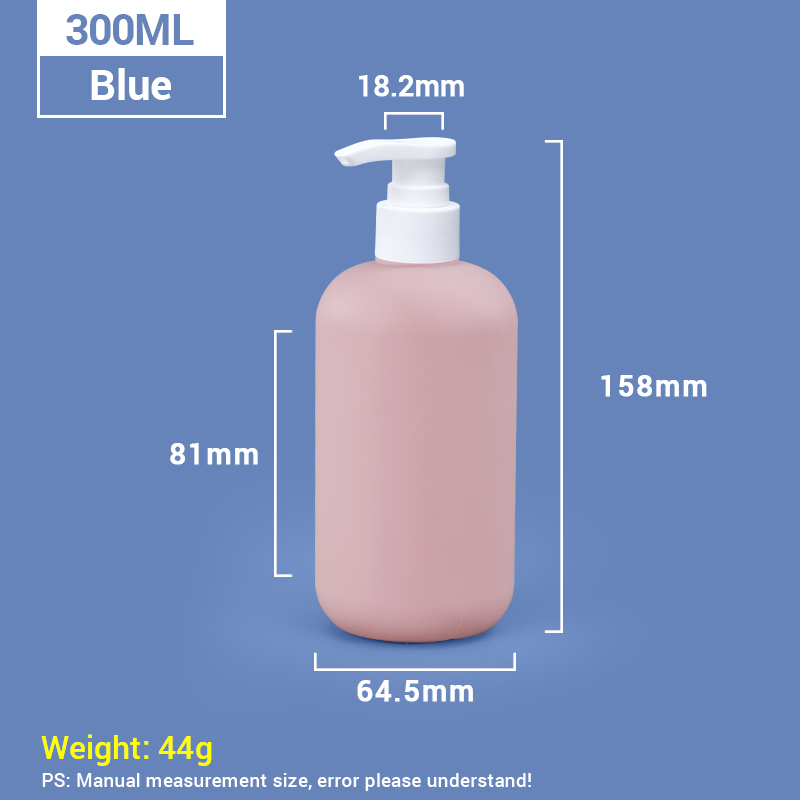 300 ml de botellas de champú de plástico rosa con tapa de bomba blanca