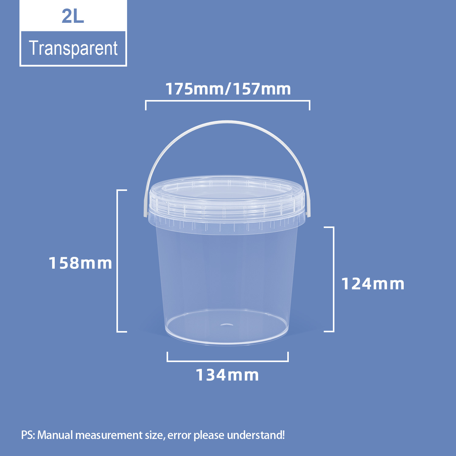 Baldes de plástico con tapa de rosca de 2 litros y 0,5 galones con tapa de rosca