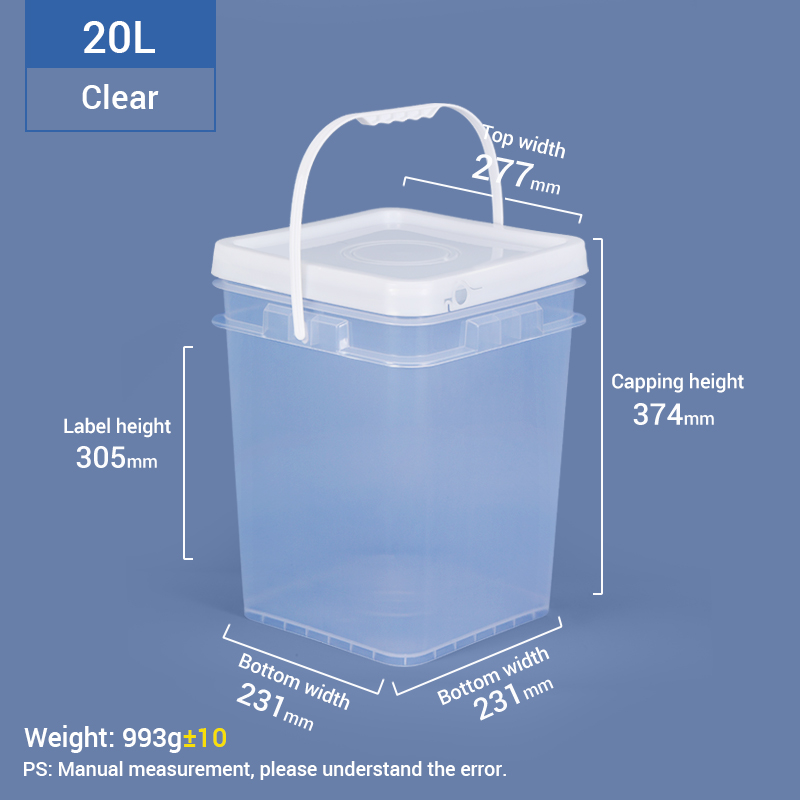 20L 2.1 galones de plástico cuadrado