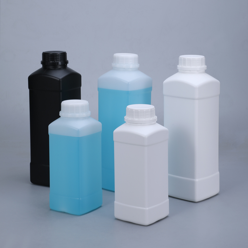 Botella química cuadrada