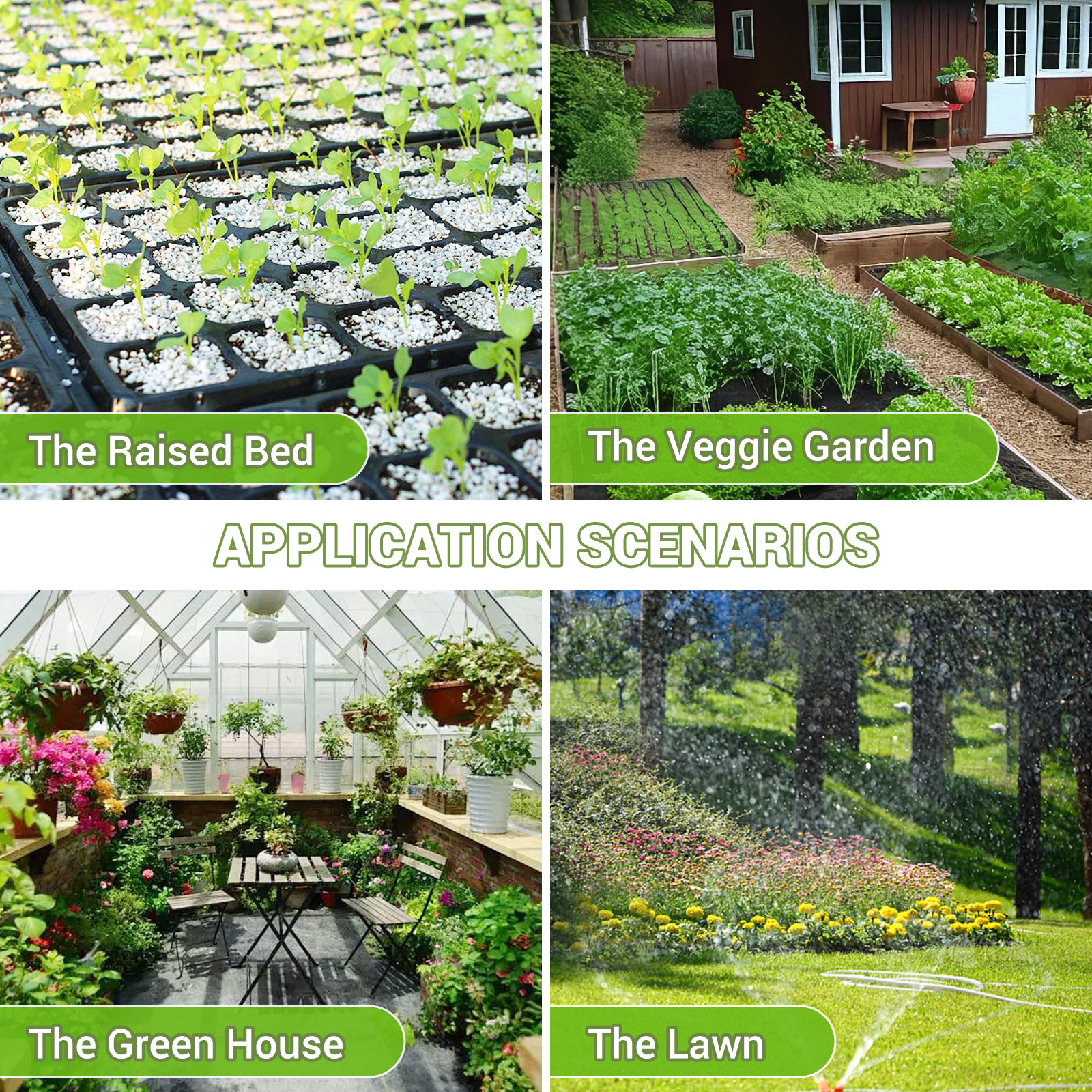 Sistema de riego por goteo para jardín, sistema de riego de plantas Accesorios para rociadores de invernaderos, kit de riego por goteo de 226 pies con tubos de 1/4 1/2 pulgadas para plantas para exteriores, cama de jardín elevada, patio en maceta, césped