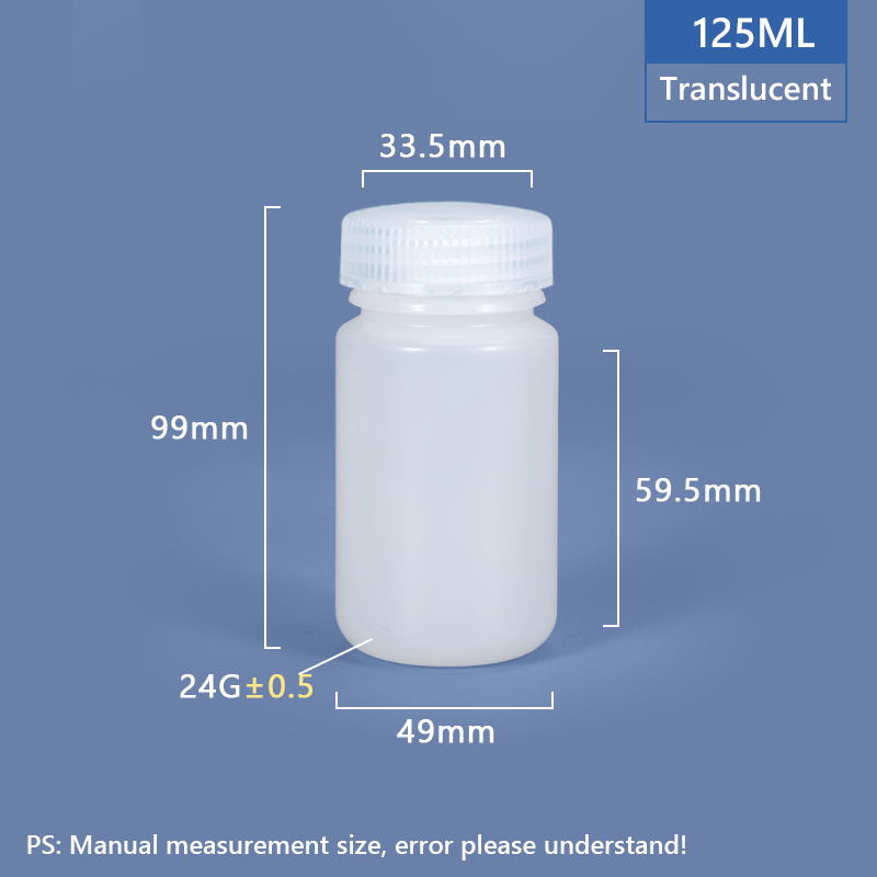 Botella de plástico de plástico de 125 ml de ancho de ancho
