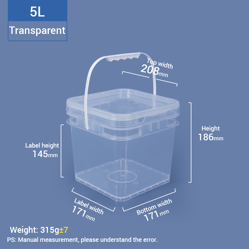 CUBO DE PLÁSTICO CUADRO DE 5L
