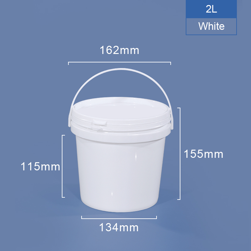 2L cubo de plástico con tapa