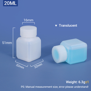 Botella HDPE cuadrada de 20 ml para productos químicos
