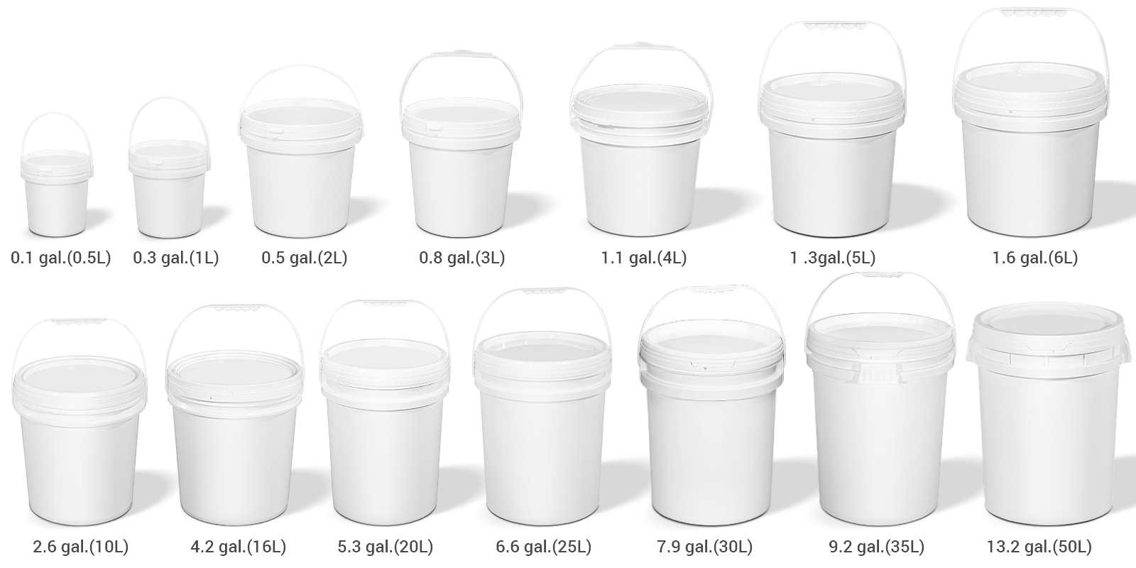 Cubos de plástico y cubos
