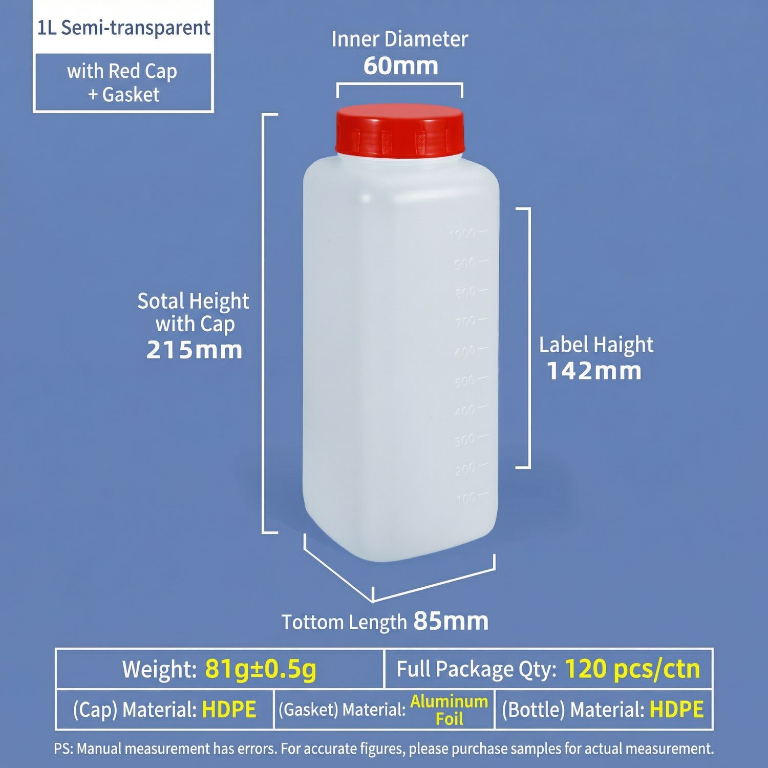 B款大口方瓶红盖