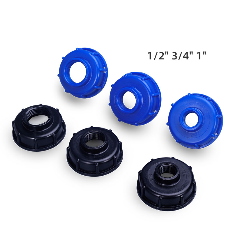S60X6 Hilo grueso a 1/2 '3/4 ' 1 'Hilo interno accesorios del tanque IBC, adaptador de drenaje de plástico para la válvula de grifo de la manguera (3/4 '')