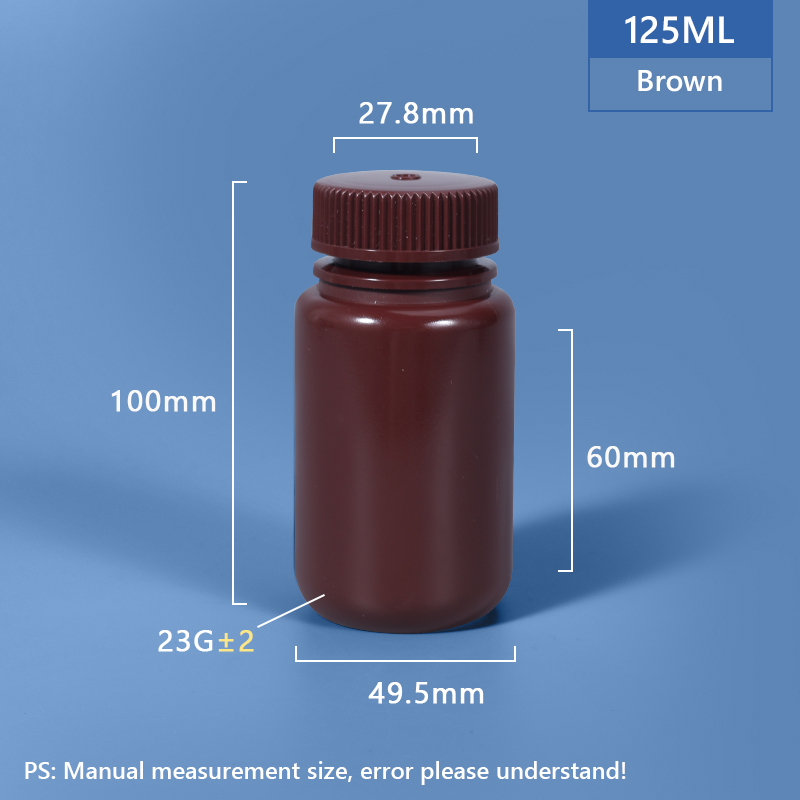 Botella de plástico de plástico de 125 ml de ancho de ancho