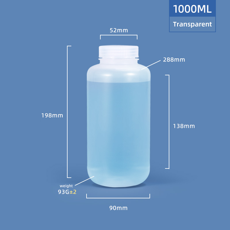 Botella de plástico de plástico de 1000 ml de ancho de ancho