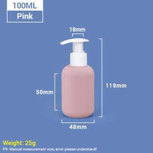 100 ml de 3.4 oz de botellas de champú de plástico de tamaño rosa con bomba de bloqueo automático