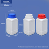 Botella de HDPE cuadrada de cuello ancho, 1000ML, 1L, blanca, para envasado de polvo químico 