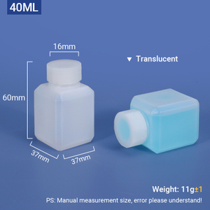 Botella HDPE cuadrada de 40 ml para productos químicos