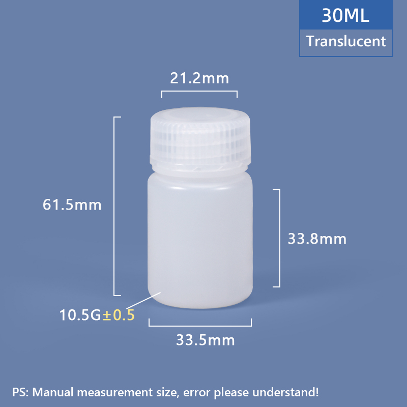 Botella de plástico de plástico / hdpe de 30 ml de ancho