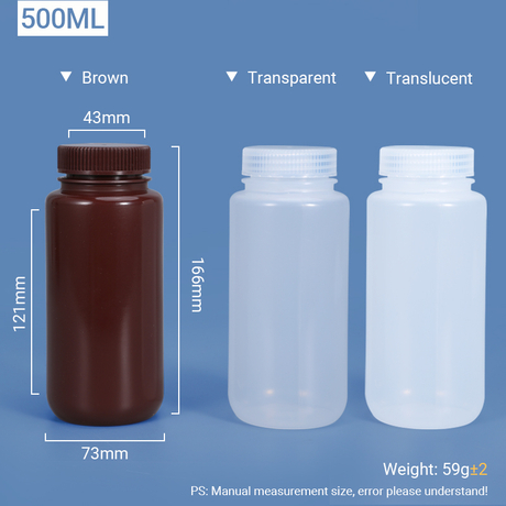 Botella de plástico de plástico de 500 ml de ancho de ancho
