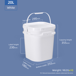 20L 2.1 galones de plástico cuadrado
