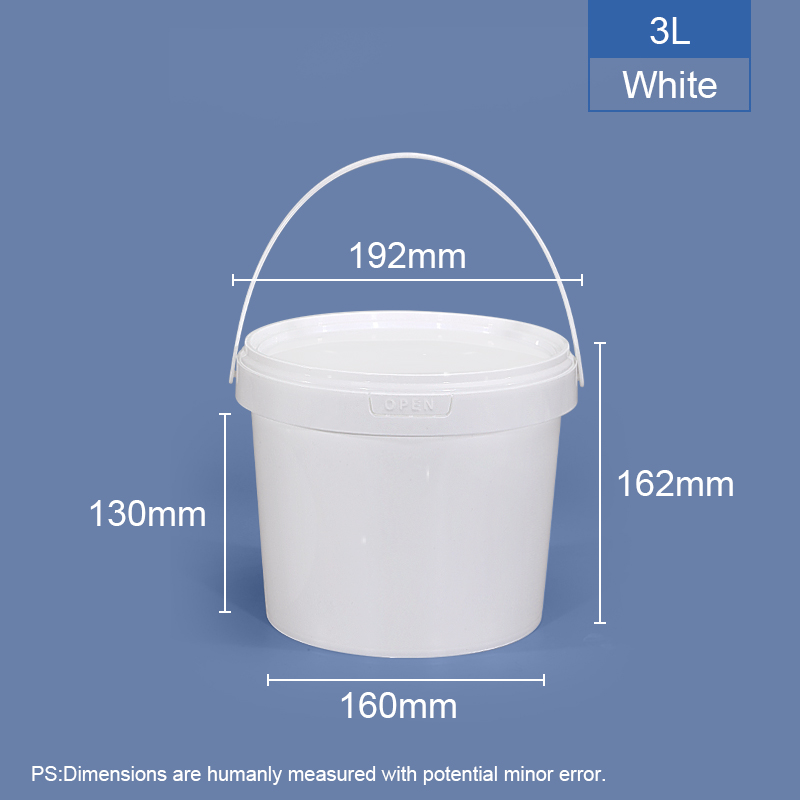 3 LTR CUBO DE PLÁSTICO REDONDO DE CACIDADO DE ALIMENTOS