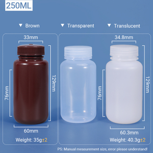 Botella de plástico de plástico/hdpe de cuello de 250 ml de ancho
