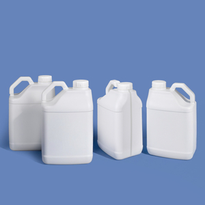Bidón cuadrado de plástico HDPE de 5L con mango grande, tapón de rosca, revestimiento de aluminio, a prueba de fugas para pintura y productos químicos