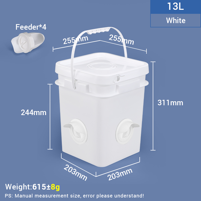 Cubos de plástico cuadrados para alimento para pollo alimentador de ganso de pato