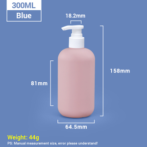 300 ml de botellas de champú de plástico rosa con tapa de bomba blanca