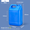 Jarras estilo F de 5L Jarra de plástico HDPE de 5 litros Bidón de plástico