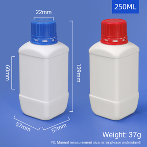 Botella de muestra de HDPE cuadrada en espesas de grado de laboratorio para el almacenamiento de reactivos químicos 