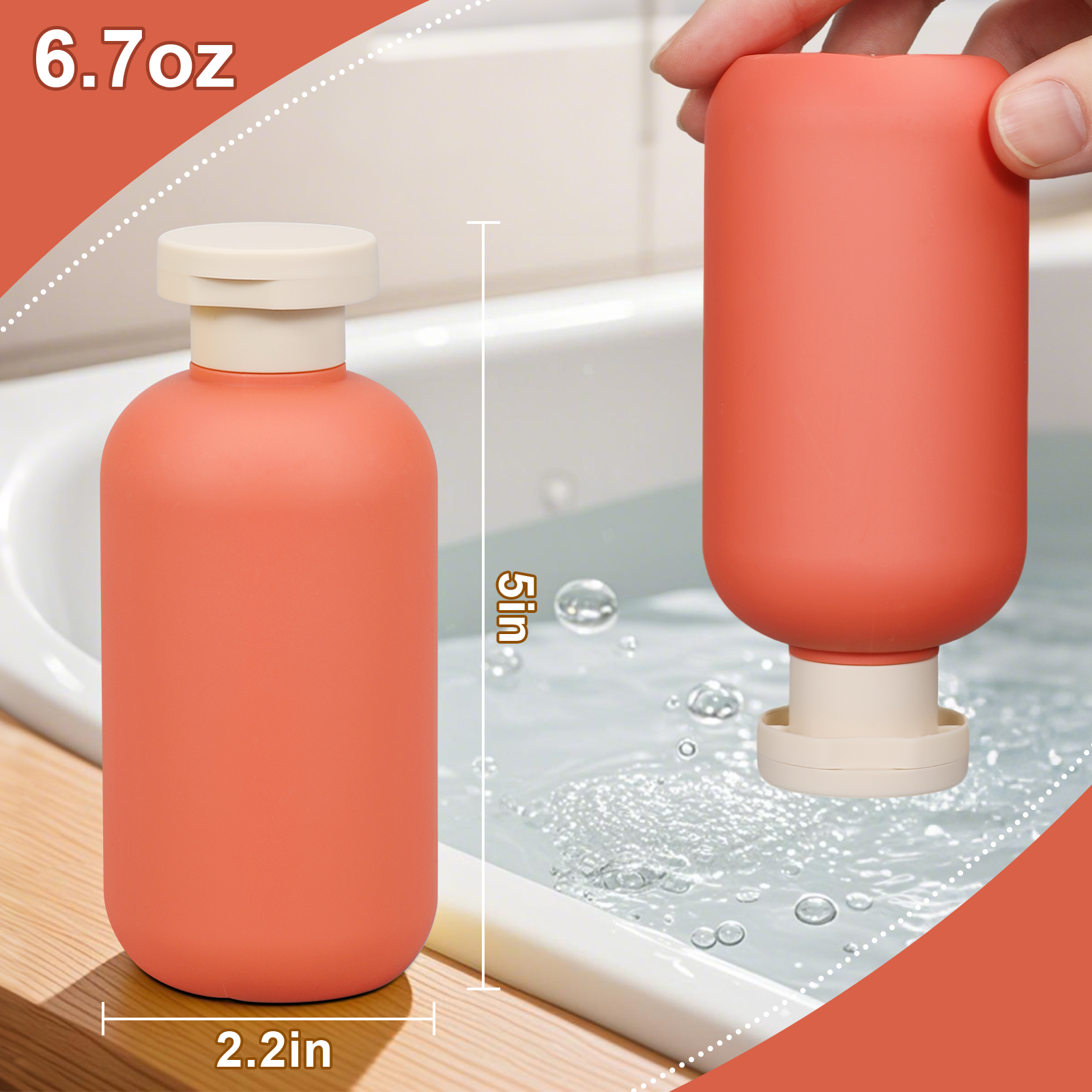 Botellas de loción de viaje rojo con tapa de flip