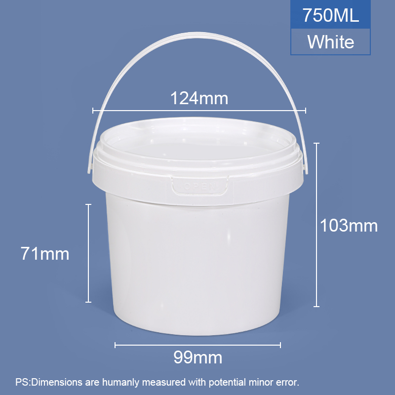 750 ml 25 oz. Bañeras y cubos de plástico redondos