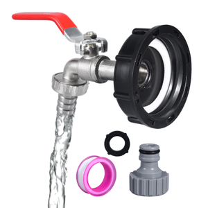 2.36 '' '60x6 Hilo grueso, adaptador de bolso IBC 1/2 hilo femenino de 3/4 pulgadas, conectores de tanque de agua Extensión de la válvula de la manguera de jardín