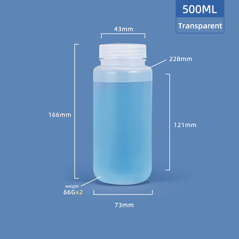 Botella de plástico de plástico de 500 ml de ancho de ancho