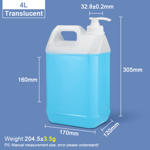 Jarra estilo F de 4 litros Bidón cuadrado de plástico con dispensador de bomba