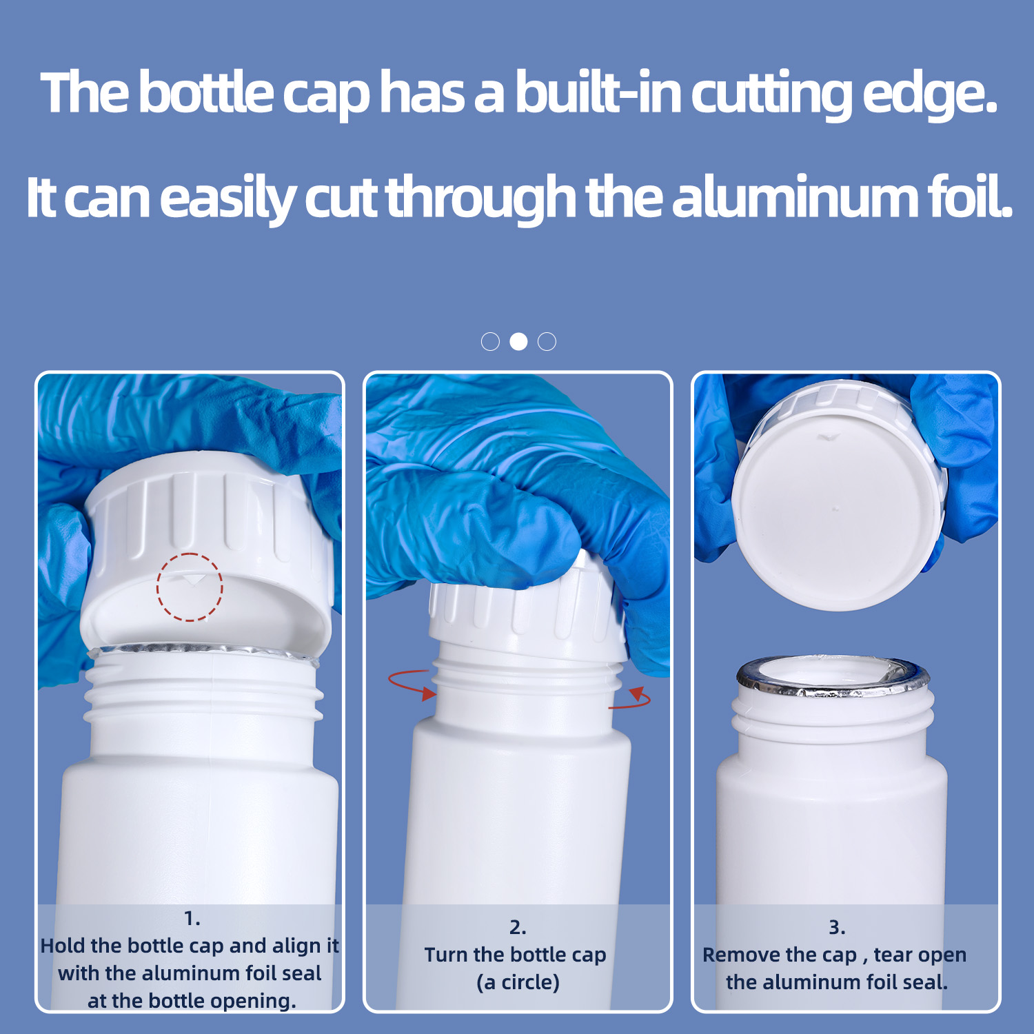 Botella de plástico COEX de alta barrera, 50ml, 100ml, 200ml, 500ml, con tapón de rosca, cortador de revestimiento de aluminio para envases de pesticidas y disolventes en polvo