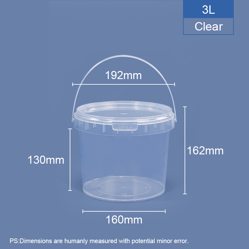 3 LTR CUBO DE PLÁSTICO REDONDO DE CACIDADO DE ALIMENTOS