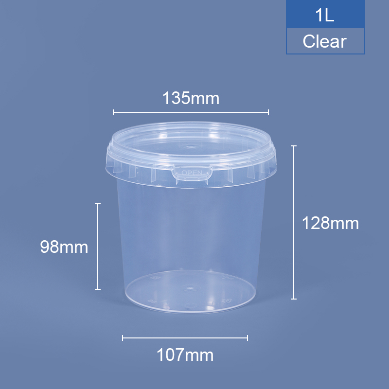 1000 ml de una bañera y cubo de plástico redondo de un litro