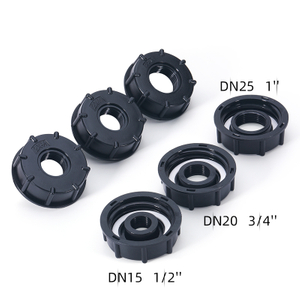IBC Adaptador Adaptador de 60 mm Hilo grueso 1/2 '3/4 '' 1 pulgada de salida, 275-330 galones con conector de tapón de drenaje para manguera de jardín de tanques de agua para el tanque de agua