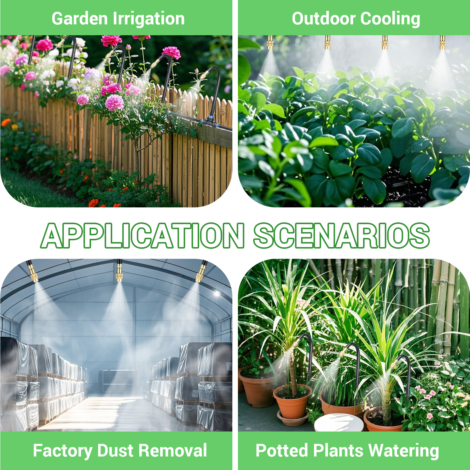 Sistema de riego por goteo, kit de riego de rociador ajustable de 360 ​​°, sistema de misterios de plantas para riego de jardín