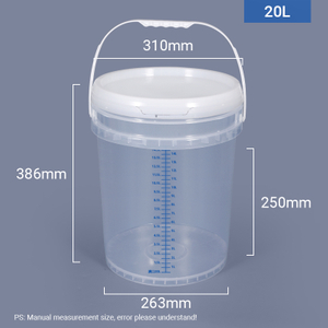 Cubo medidor de plástico graduado redondo de 20 litros