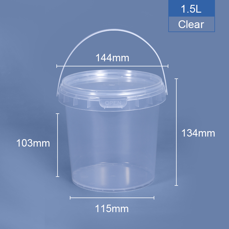 1500 ml de 1.5 LTR redondo de plástico y bañera