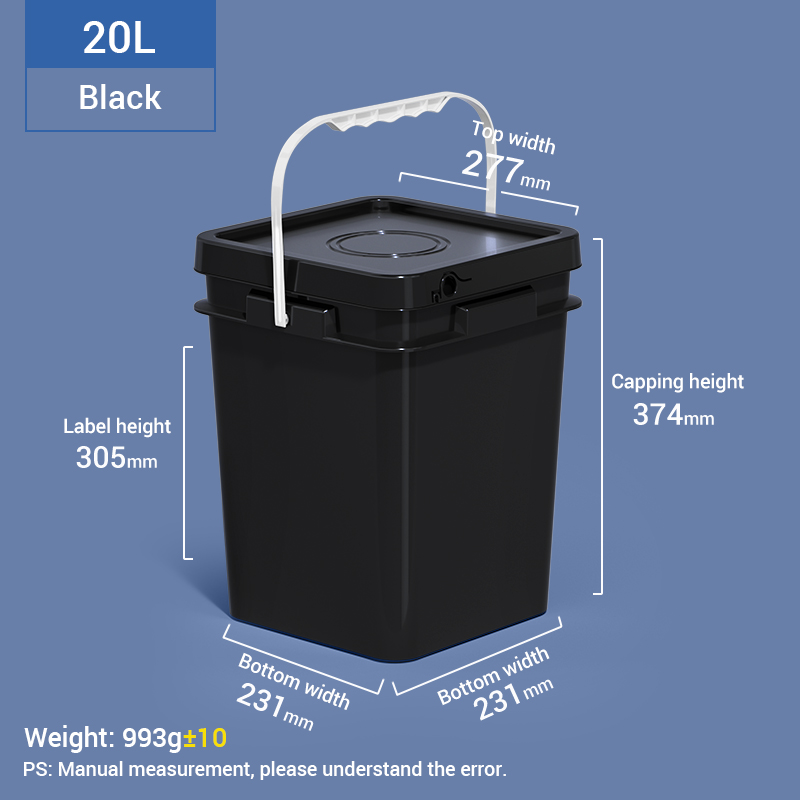 20L 2.1 galones de plástico cuadrado