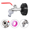 2.36 '' '60x6 Hilo grueso, adaptador de bolso IBC 1/2 hilo femenino de 3/4 pulgadas, conectores de tanque de agua Extensión de la válvula de la manguera de jardín