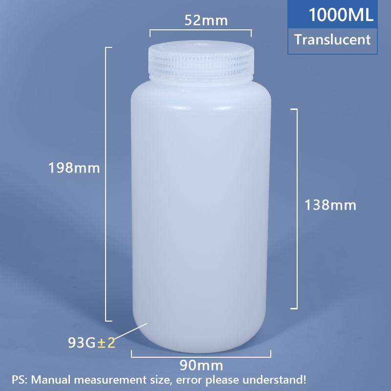 Botella de plástico de plástico de 1000 ml de ancho de ancho