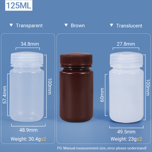 Botella de plástico de plástico de 125 ml de ancho de ancho