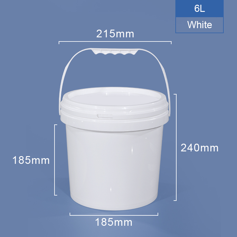 6l cubo de plástico con mango de tapa