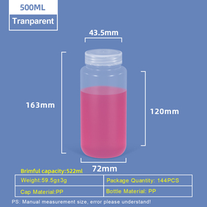 Botella de plástico PP de cuello ancho de 500 ml