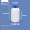 Botella de plástico de boca ancha HDPE de 1 litro con línea de escala y tapa interior