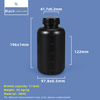Botella de plástico de boca ancha HDPE de 1 litro con línea de escala y tapa interior