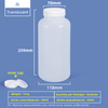 Botella de plástico de boca ancha de HDPE de 2 litros con tapa interior a prueba de fugas para uso en laboratorio químico
