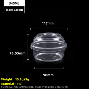 Vaso de plástico PET transparente de 8 oz y 340 ml