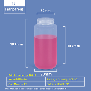 Botella de plástico de plástico de 1000 ml de ancho de ancho
